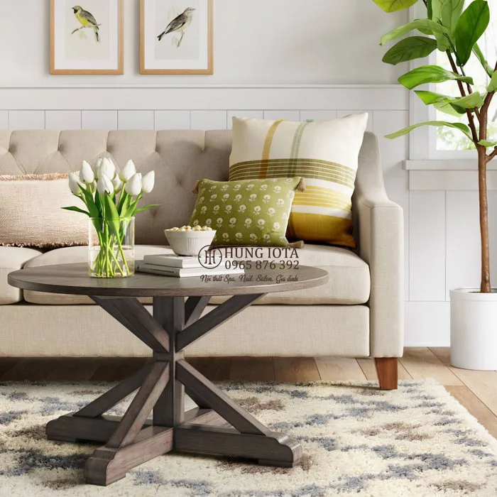 Bàn trà tròn sofa gỗ decor phòng khách, phòng trà, văn phòng BGD81 Bàn trà tròn sofa gỗ decor phòng khách, phòng trà, văn phòng BGD81