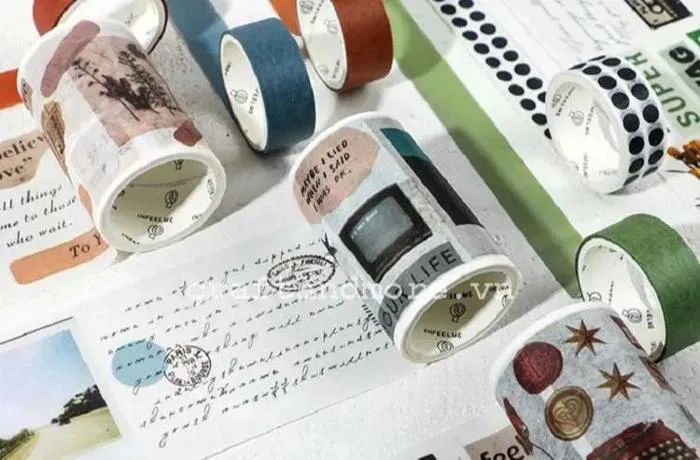 Washi tape băng keo giấy trang trí diy các màu