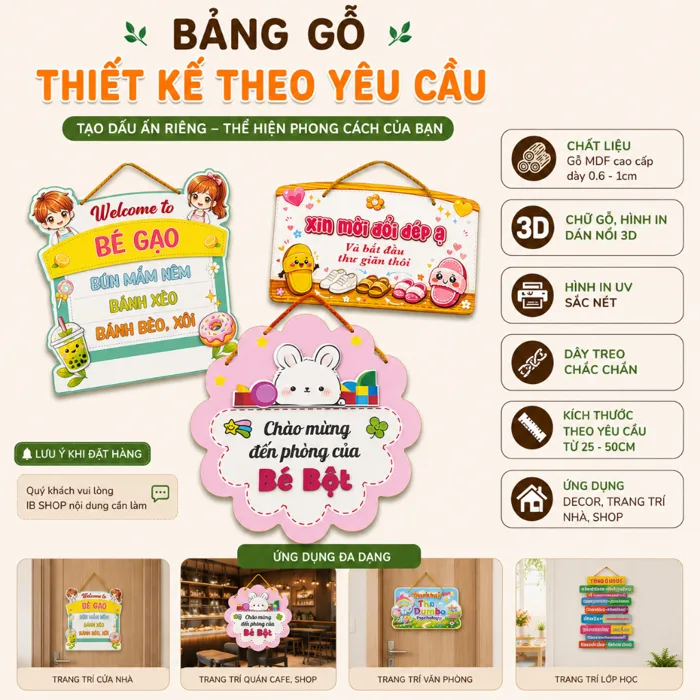 Ghi Chú Trong Đơn] Bảng Gỗ Thiết Kế Theo Yêu Cầu, Bảng Decor Nhà, Văn  Phòng, Shop - Thiết Kế Riêng | Shopee Việt Nam