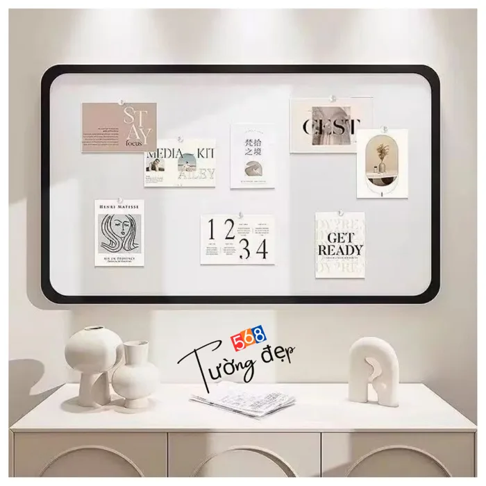 Bảng ghim nỉ dán tường decor bàn học, bảng ghim ghi chú, gắn tranh ảnh,  trang trí nhà,kèm phụ kiện