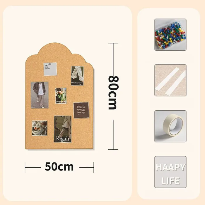 Bảng ghim nỉ tấm dán tường, Bảng ghi chú decor bàn học treo ảnh giấy note  tặng nhiều phụ kiện