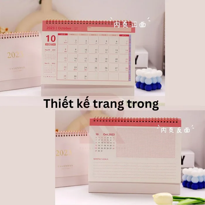 1 Lịch để bàn kèm ghi chú (note) giá tốt, thiết kế theo yêu cầu