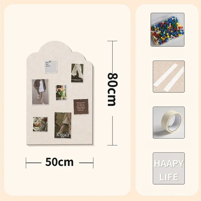 Bảng ghim nỉ tấm dán tường, Bảng ghi chú decor bàn học treo ảnh giấy note  tặng nhiều phụ kiện