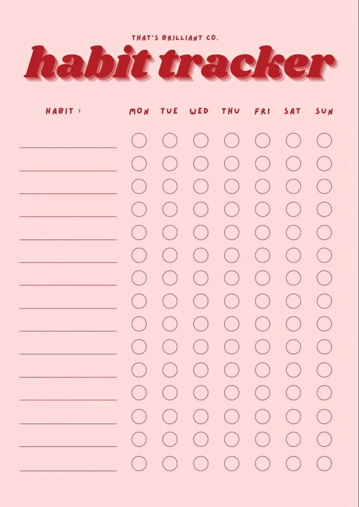 Aesthetic Habit Tracker Free Printable