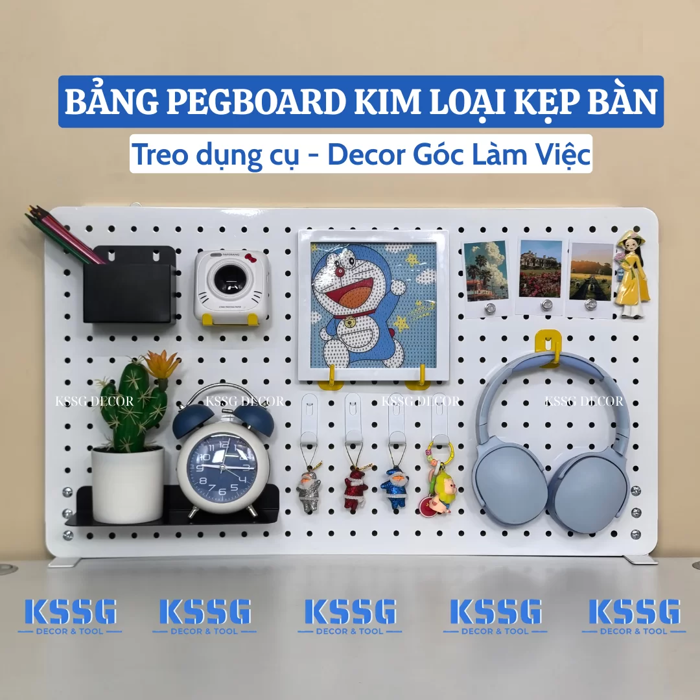 BẢNG TREO ĐỒ PEGBOARD KẸP BÀN TREO PHỤ KIỆN
