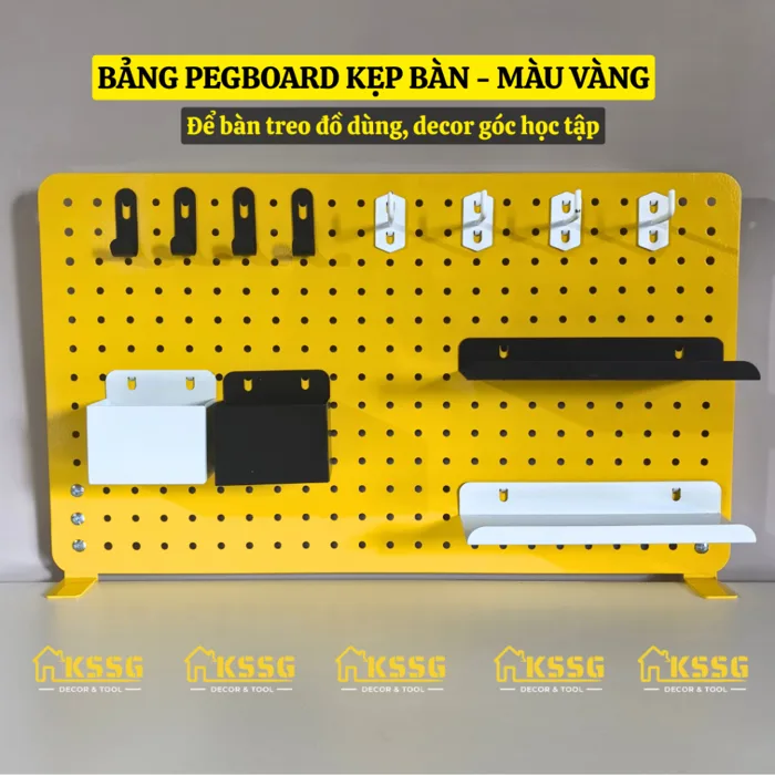 Bảng Pegboard kẹp bàn trang trí góc học tập, Pegboard để bàn decor, Bảng  Pegboard trang trí bàn làm việc