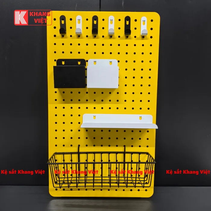 Bảng Pegboard màu vàng, Bảng lỗ Pegboard kim loại gắn tường decor góc học  tập, tấm tôn đục lỗ Pegboard | Shopee Việt Nam