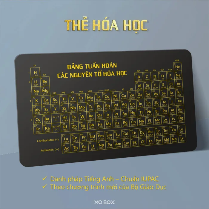 Thẻ Hóa Học - Bảng tuần hoàn các nguyên tố hóa học (dạng thẻ) nhỏ gọn, mới nhất | XoBox Offical Thẻ Hóa Học - Bảng tuần hoàn các nguyên tố hóa học (dạng thẻ) nhỏ gọn, mới nhất | XoBox Offical