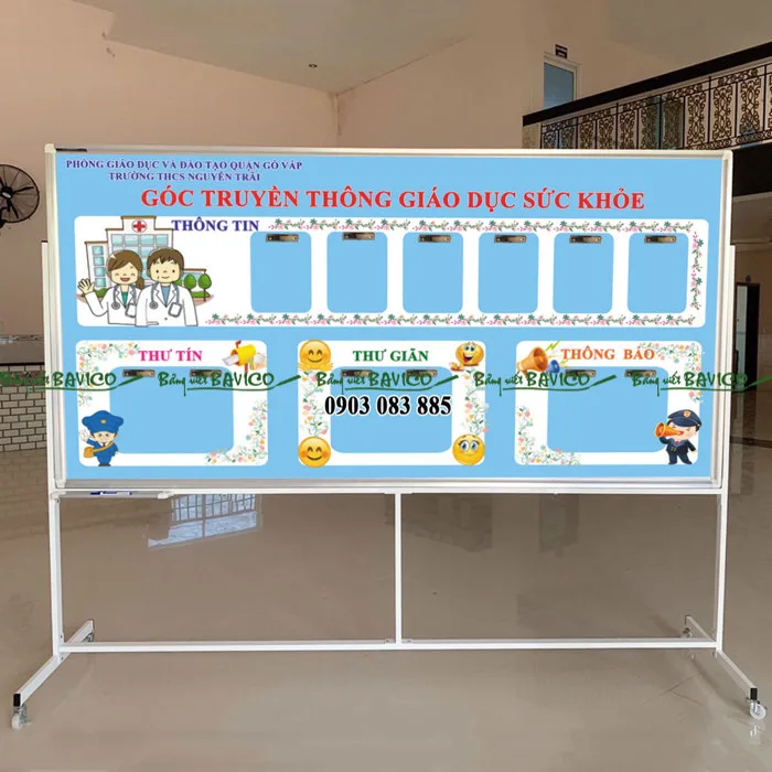 Bảng truyền thông giáo dục sức khoẻ có chân di động - Bảng Viết Bavico Bảng truyền thông giáo dục sức khoẻ có chân di động - Bảng Viết Bavico