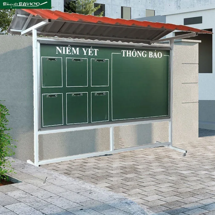 Bảng thông báo ngoài trời có gắn mái che - Bảng Viết Bavico Bảng thông báo ngoài trời có gắn mái che - Bảng Viết Bavico