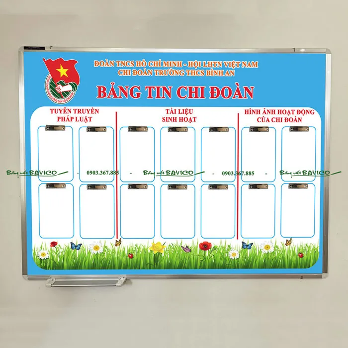 BẢNG TIN CHI ĐOÀN - KT: 120X180 CM - Bảng Viết Bavico