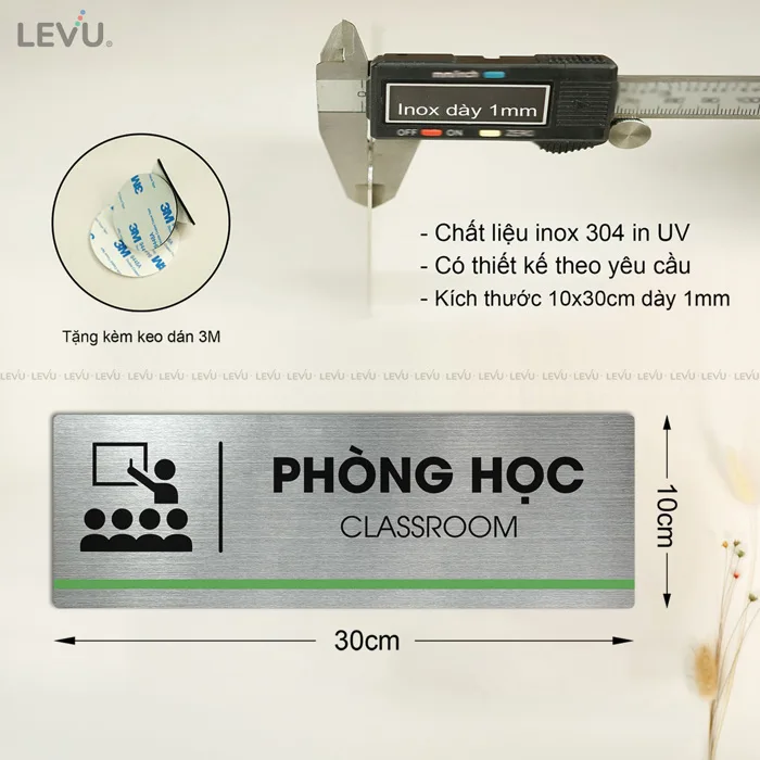 Bảng inox tên phòng học LEVU INB10 classroom • LEVUSHOP Bảng inox tên phòng học LEVU INB10 classroom • LEVUSHOP