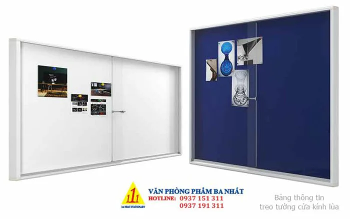 Bảng Thông Tin Treo Tường Kính Lùa | VPP Ba Nhất