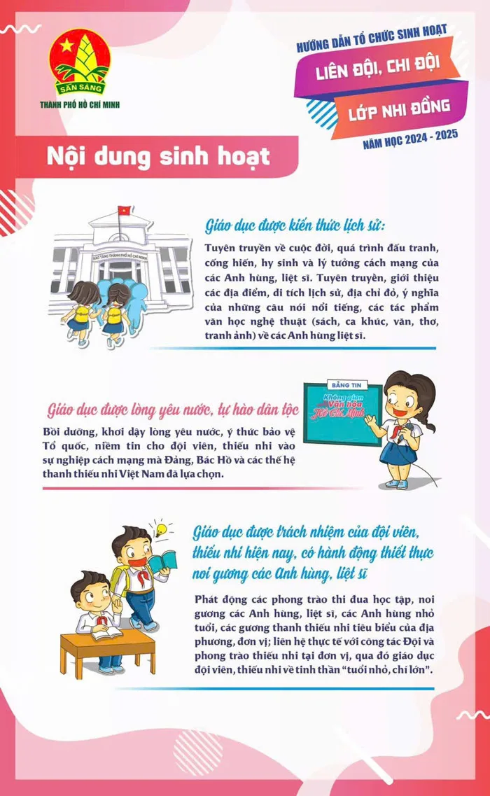 Hội đồng Đội TP.HCM hướng dẫn sinh hoạt liên đội, chi đội