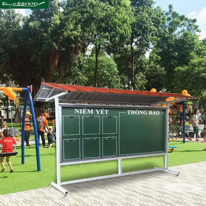 Bảng thông báo ngoài trời có gắn mái che - Bảng Viết Bavico Bảng thông báo ngoài trời có gắn mái che - Bảng Viết Bavico