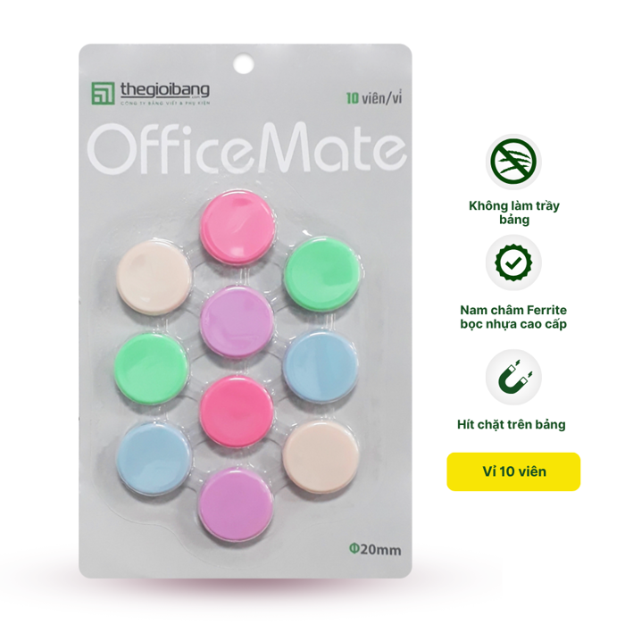 Nam Châm Tròn Officemate - Chuyên dụng cho bảng từ Nam Châm Tròn Officemate - Chuyên dụng cho bảng từ