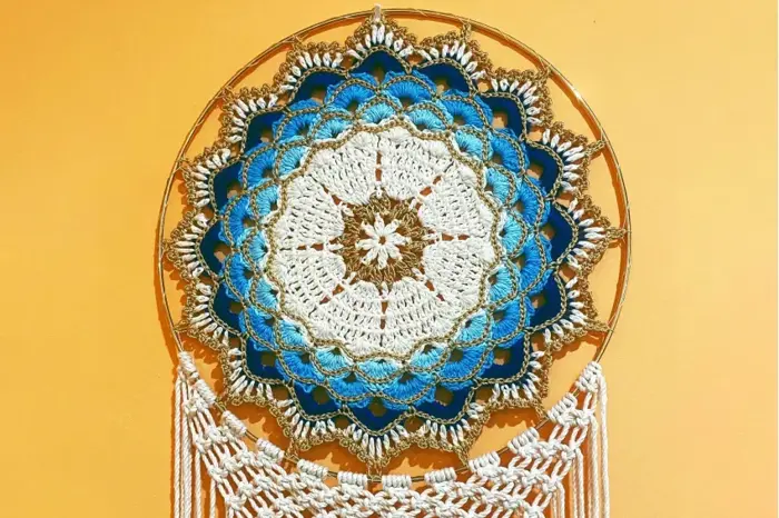 Dreamcatcher Thắt Macrame Tĩnh Lặng, Che Chở Giấc Ngủ Ngon - Thừng Gỗ Decor