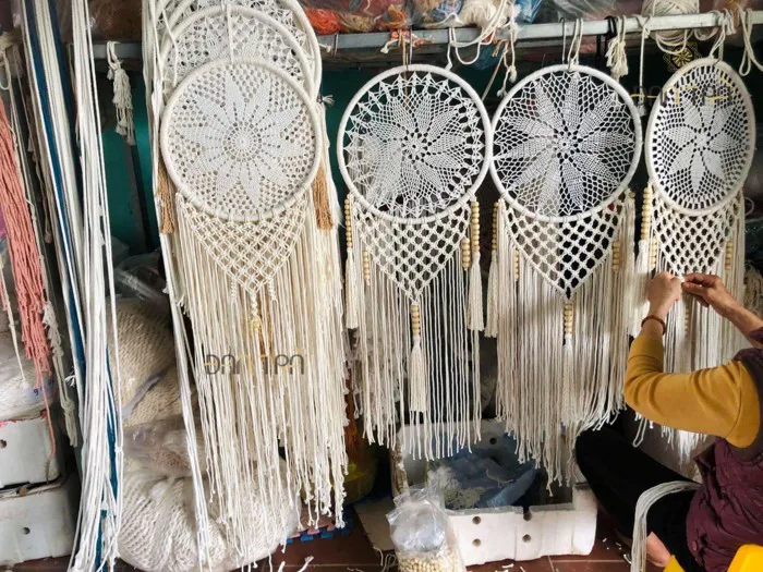1 Macrame dream catcher trang trí phong cách Bohemian