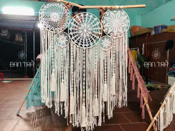 1 Macrame dream catcher trang trí phong cách Bohemian