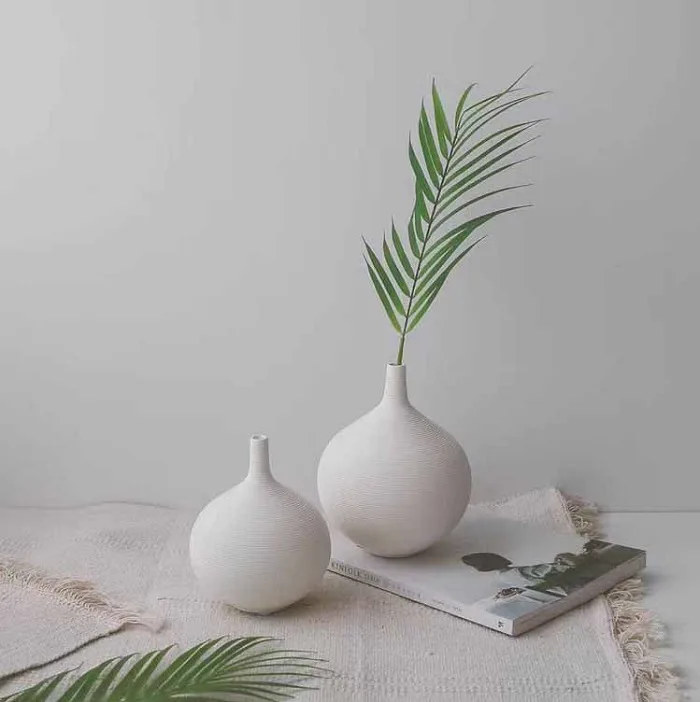 Bình gốm sứ trắng decor trang trí 07