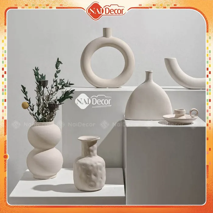 Bình Hoa Gốm Minimalist Phong Cách Tối Giản Nai Decor Dùng Trang Trí Nhà  Cửa - Nai Decor