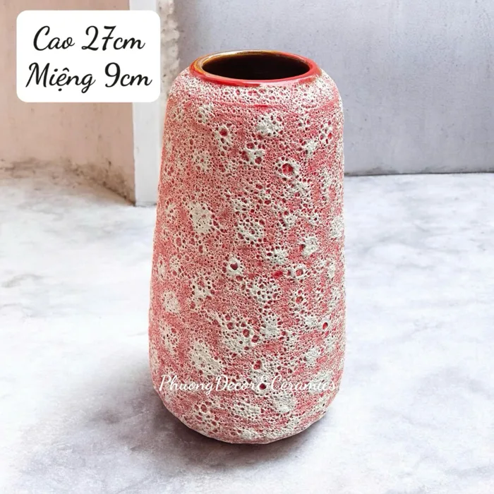 Bình Gốm Decor Bát Tràng, Lọ Hoa Gốm Trang Trí Phòng Khách, Bình Cắm Hoa  Nghệ Thuật Vintage, Bình Hoa Gốm Sứ