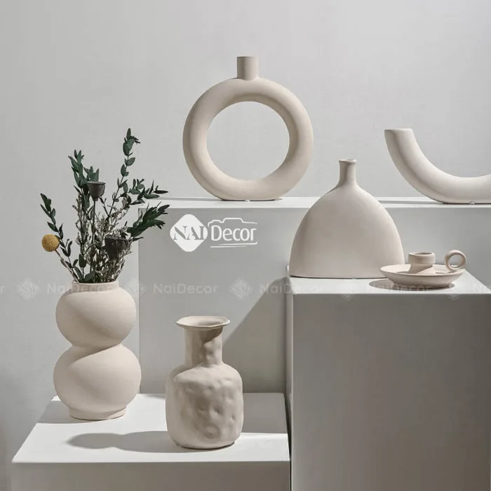 Bình Hoa Gốm Minimalist Phong Cách Tối Giản Nai Decor Dùng Trang Trí Nhà  Cửa - Nai Decor