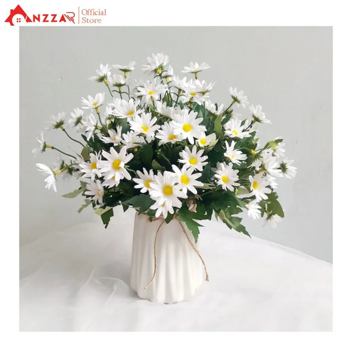 Bình hoa cúc họa mi loại đẹp giống thật trang trí bàn phòng khách, bàn  phấn, kệ tủ xinh, decor nhà hàng BHC-01 - Anzzar Home Decor