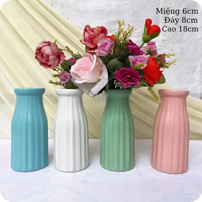 Lọ hoa decor ?? Gốm Sứ Bát Tràng ?? bình gốm cắm hoa,Lọ Sọc bé