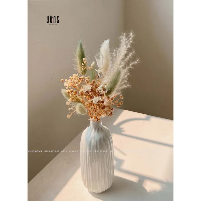 Bình Hoa Khô Mini Có Sẵn Tại Vừng Decor. Giao Hàng Toàn Quốc