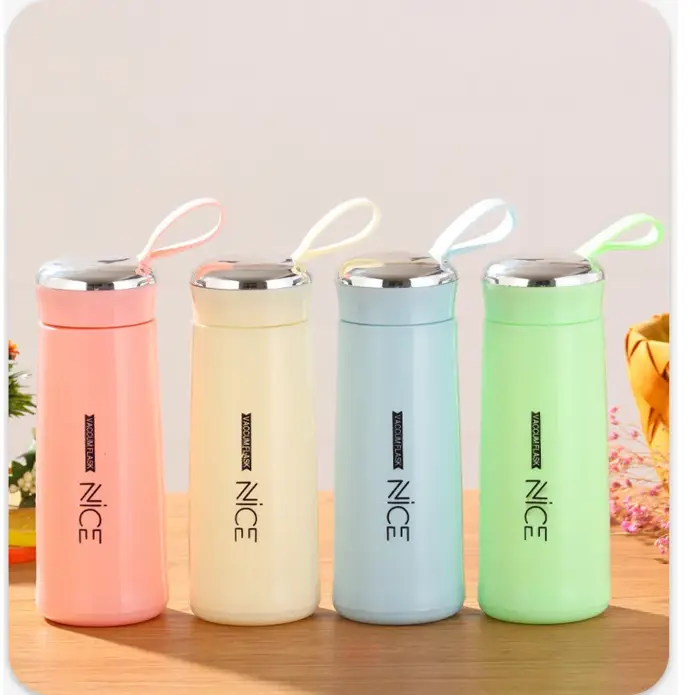 Bình đựng nước giữ nhiệt lõi thuỷ tinh bọc nhựa lúa mạch dung tích 400ml decor  bàn học | Lazada Việt Nam