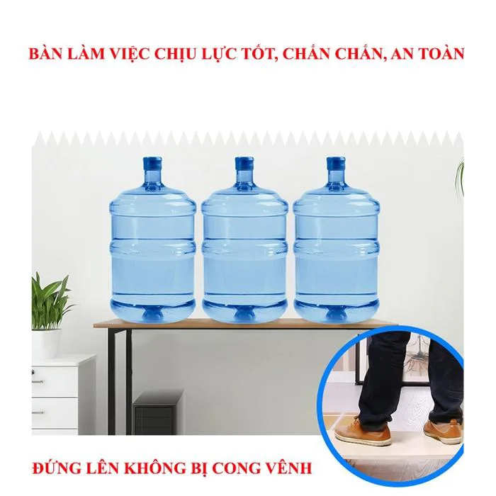 Bàn làm việc FUNA BLV01 dùng làm bàn học, decor, mặt bàn bo góc và dày dặn,  dễ lắp đặt.