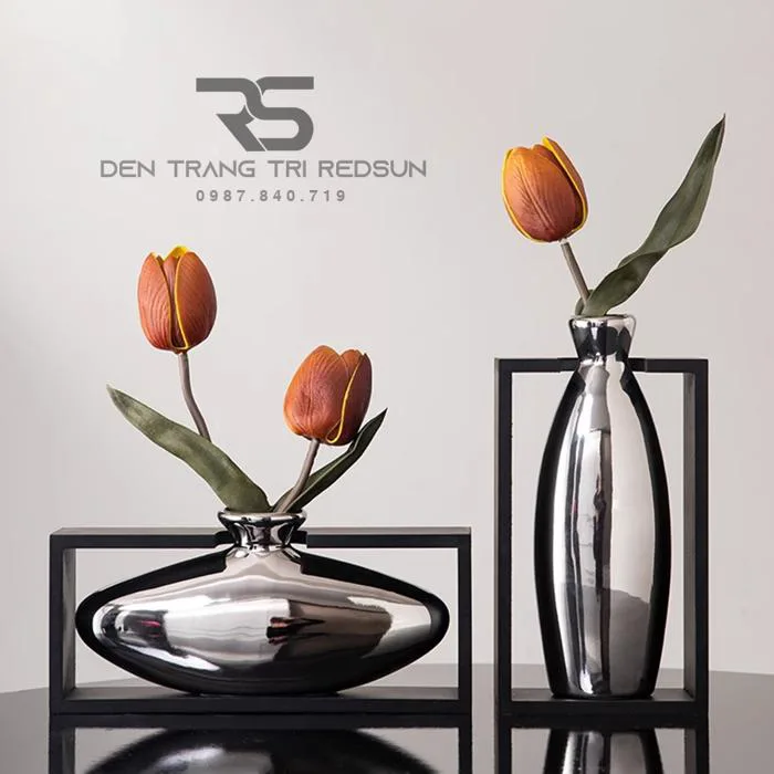 Bình Hoa Nghệ Thuật Chất Liệu Thủy Tinh Trang Trí Phòng Khách, Phòng Ngủ,  Phòng Ăn Phong Cách Bắc Âu DDC-009 | Đèn & Nội thất Trang Trí REDSUN