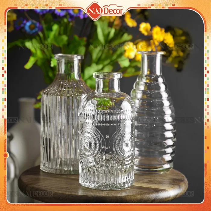 Bình Hoa Thủy Tinh Trong Suốt (Số 06) - Nai Decor