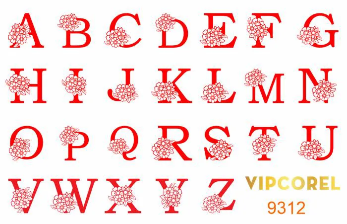 Bộ chữ cái Hoa văn CNC vector file corel | VIPcorel.com - Thư viện mẫu  thiết kế đồ họa CorelDRAW (CDR).