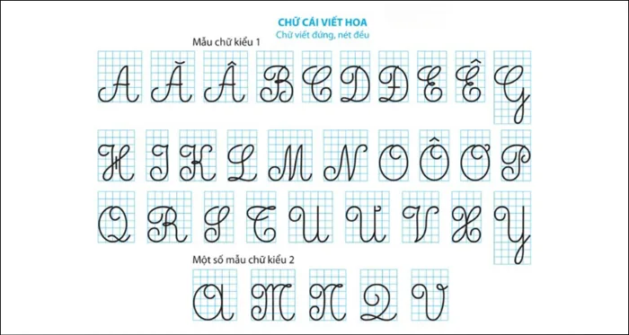 10+ mẫu bảng chữ cái viết hoa tiếng Việt đẹp, sáng tạo