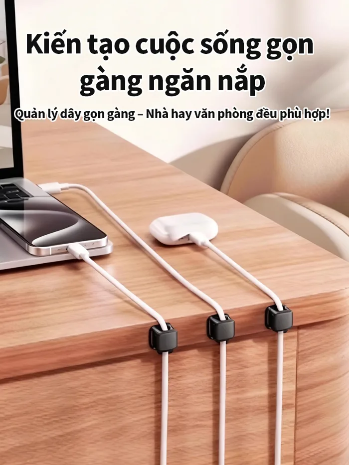 Bộ Kẹp Dây Sạc Từ Tính AIODIY, Kẹp Dây Cáp Tự Dính Chống Rối, Sắp Xếp Dây  Điện Bàn Làm Việc Gọn Gàng