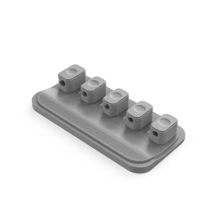 Bộ sắp xếp cáp để bàn SECEL, 5 kẹp Quản lý cáp từ tính đa năng, Hàng cuộn  dây cố định tự dính bằng silicon