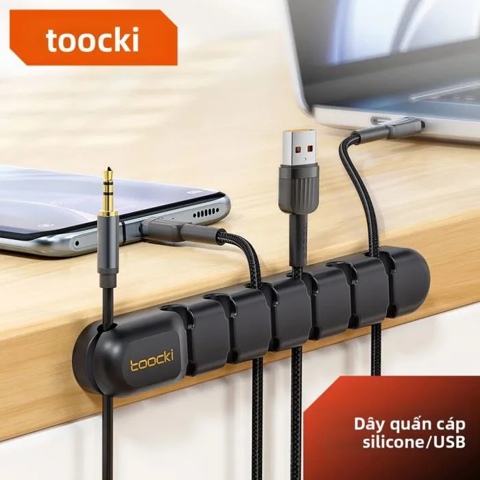 Toocki | Dụng Cụ Sắp Xếp Dây Cáp Toocki, Kẹp Quản Lý Dây Cáp Linh Hoạt  3/5/7 Lỗ, Bảo Vệ Dây Bằng Silicon Cho Bộ Sạc Và Phụ Kiện Điện Thoại |