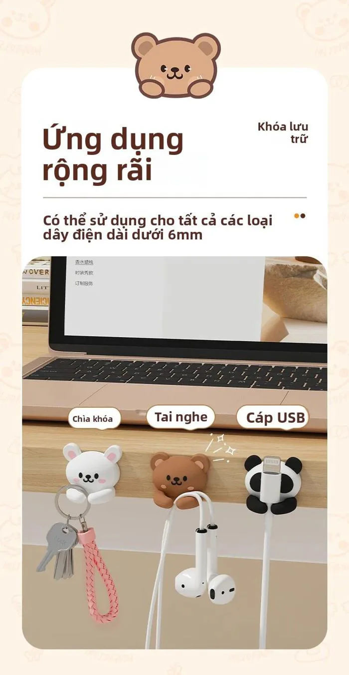 Bộ Sắp Xếp Cáp Để Bàn Hoạt Hình Dễ Thương 2/3 Cái, Dây Quấn Tự Dính, Quản  Lý Dây Cáp, Kẹp Tai Nghe & Cáp Dữ Liệu, Chất Liệu PVC | Lazada