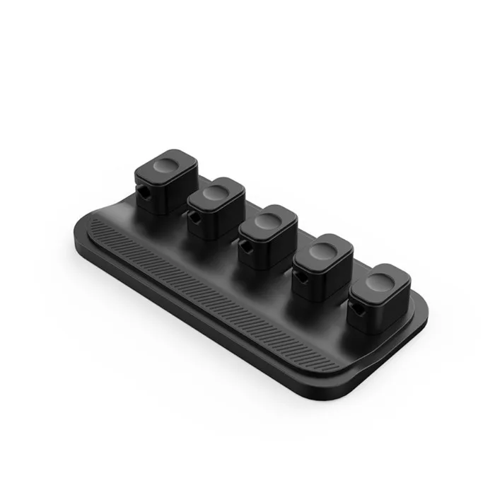 Bộ sắp xếp cáp để bàn SECEL, 5 kẹp Quản lý cáp từ tính đa năng, Hàng cuộn  dây cố định tự dính bằng silicon