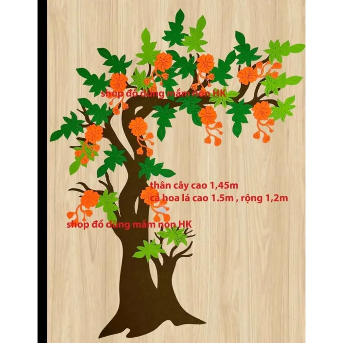 Cây hoa nỉ trang trí lớp học (1,2m - 1,5m)