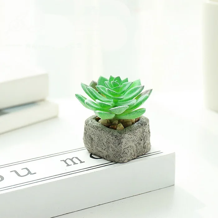 Cây sen đá, xương rồng, cây giả mini trang trí nhà cửa, decor bàn học, bàn  làm việc