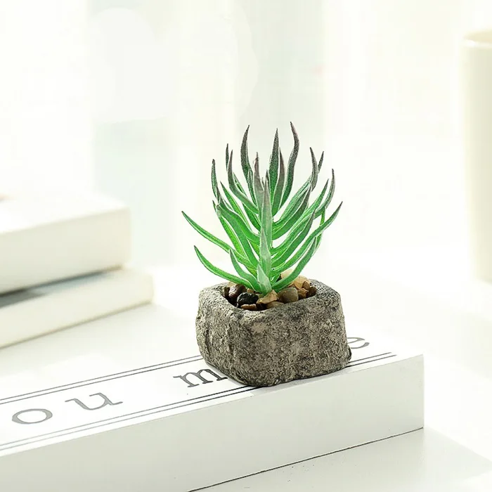Cây sen đá, xương rồng, cây giả mini trang trí nhà cửa, decor bàn học, bàn  làm việc