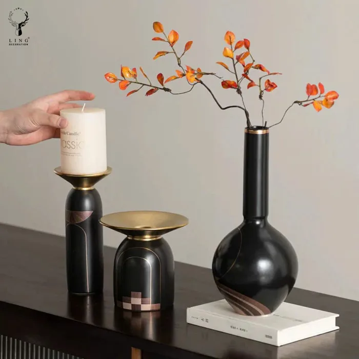 Lọ hoa chân nến(LLH93) - Trang trí nội thất cao cấp - Lingdecor.com