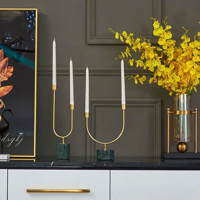 Chân nến đá cẩm thạch - quà tặng decor cao cấp tại Hà Nội