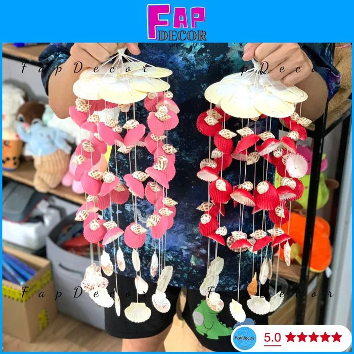 Chuông Gió Phong Thủy Làm Từ Vỏ Sò Ốc Biển Trang Trí Nhà Cửa, DECOR TRANG  TRÍ CÁC NHÀ HÀNG QUÁN ĂN, CHÙA, NHỜ - FAPDECOR