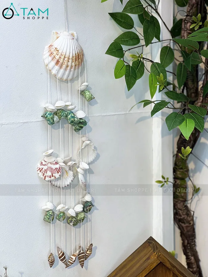 Chuông gió dây treo vỏ sò ốc đơn giản [Tự nhiên - không mùi] CHUONGGIO-02