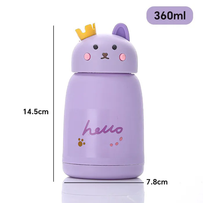 Bình đựng nước giữ nhiệt lõi thuỷ tinh bọc nhựa lúa mạch dung tích 330ml  decor bàn học BN2