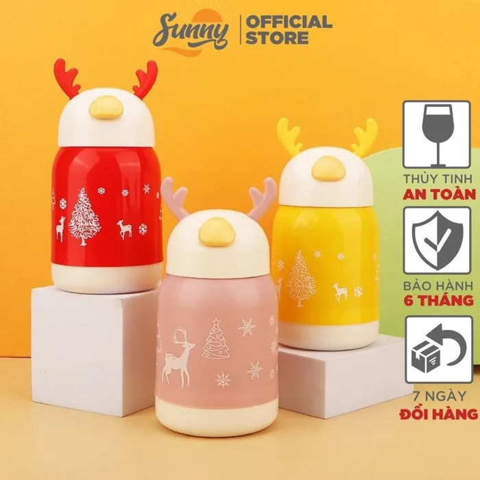Bình Nước Giữ Nhiệt Tai Hươu Cute Lõi Thuỷ Tinh Bọc Nhựa Dung Tích 380ml  Decor Bàn Học - Oreka.vn